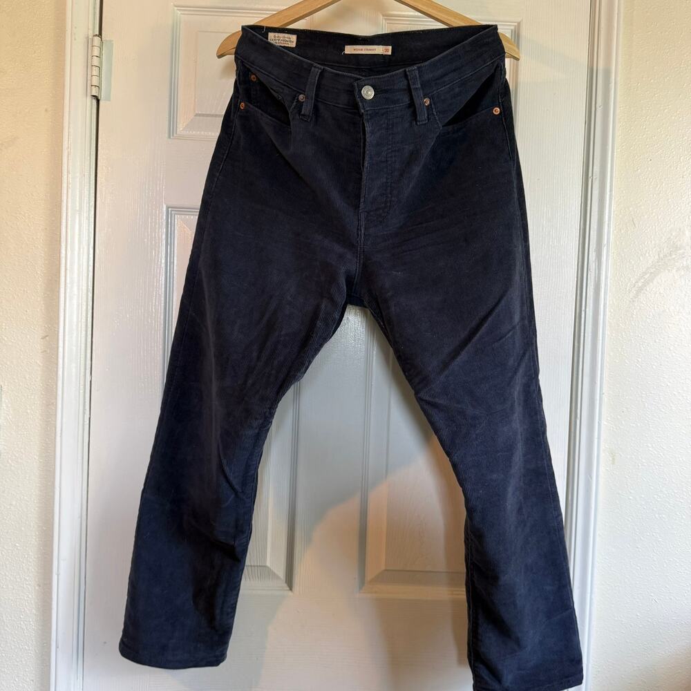 Levi's Blue Corduroy Cropped Wedgie Straight Pants Size 30